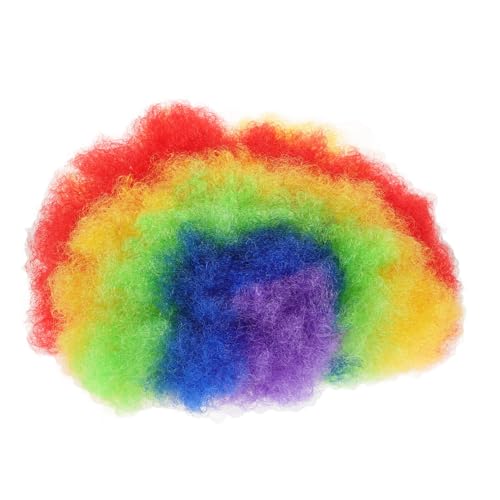 VALICLUD Funny Afro Wig Für Fußballfans Bunte Karnevalsperücke Für Cosplay Und Partys Wiederverwendbare Und Sichere Haardekoration von VALICLUD
