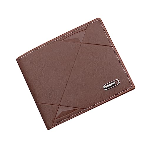 VALICLUD Geldbörse Für Herren Brauner Reißverschlussscheckbuch Brieftasche Multifunktionales Portemonnaie Mit Fächern Für Bargeld Und Karten von VALICLUD