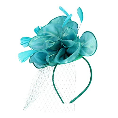 VALICLUD Feder Haarspange Hut Partyhut Dampfpunk Partyhüte aus Papier in Kegelform Kappe Stroh haarclips haarklemmen Kopfschmuck für die Teeparty Tea-Party-Fascinator-Hut Kunstfedern Green von VALICLUD