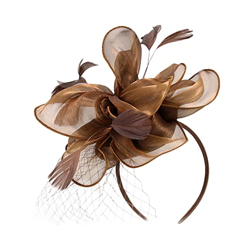 VALICLUD Kopfschmuck Fascinator Mit Blume Abnehmbare Haarspangen Und Bänder Für Damen Tea Party Hut Bankett Tanzveranstaltung Fotografie Schick Und Elegant von VALICLUD
