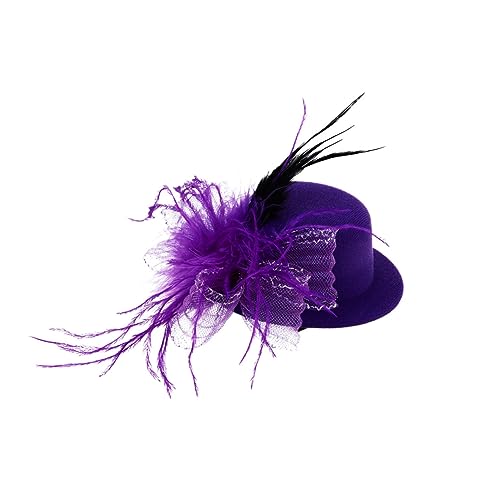 VALICLUD Feder Top Hat Hair Clip Clips Haarbarrettes Hut Haarclip niedliche Haaraccessoires Violett VALICLUD Feder Top Hat Hair Clip Clips Haarbarrettes Hut Haarclip niedliche Haaraccessoires Violett von VALICLUD
