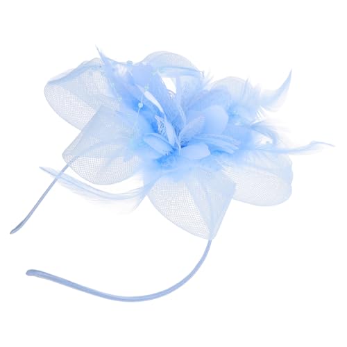 VALICLUD Fascinator Haarschmuck Für Damen Vintage Haarklip Mit Schleier Elegante Haarband Dekoration Für Hochzeiten Teepartys Und Feste Lichtblau von VALICLUD