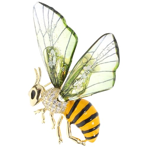 VALICLUD Feine Bienenbrosche Transparent Flügel Gold Vintage Kleidung Anstecknadel Schmuck Accessoire für Jacken Kleider Taschen von VALICLUD