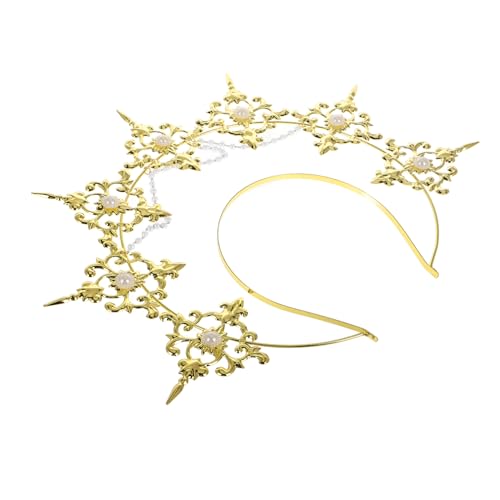 VALICLUD Kronenkopfbedeckung Kopfschmuck Göttinnenschmuck Krone Halloween-göttinnenkrone Für Frauen Stirnband Hochzeit Tiara Haarschmuck Foto Requisiten Unverwechselbarer Reiz von VALICLUD