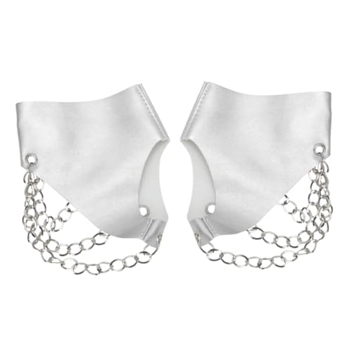 VALICLUD Fingerlose Pu-handschuhe Punk-kettenhandschuhe Pu-kettenhandschuhe Bühnenhandschuhe Nachtclub-handschuhe Silver VALICLUD Fingerlose Pu-handschuhe Punk-kettenhandschuhe Pu-kettenhandschuhe Bühnenhandschuhe Nachtclub-handschuhe Silver von VALICLUD