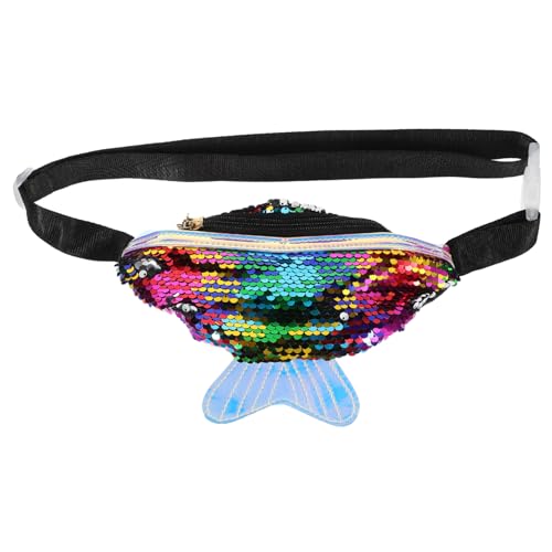 VALICLUD Damen-hüfttasche Aus Pu-Material Fischschwanz-geldbörse Mit Pailletten Multifunktionale Umhängetasche Für Sport Und Freizeit Zum Wandern Radfahren Und Einkaufen von VALICLUD