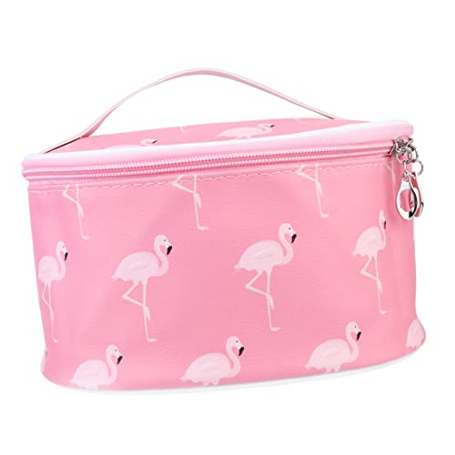 VALICLUD Flamingo Kosmetiktasche Make-up Organizer Pu Schminktasche Reise Kosmetiktaschen Leicht Tragbar Mit Reißverschluss Und Tragegriff von VALICLUD