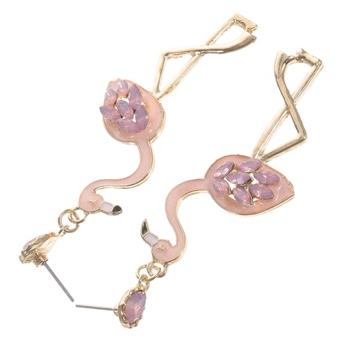 VALICLUD Flamingo Ohrringe Damen Emaille mit Strasssteinen Stilvolle Tropfen Ohrstecker für Alltag Party Hochzeit Eleganter Schmuck für Frauen und Mädchen Geschenk von VALICLUD