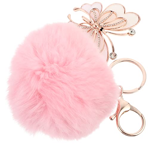 VALICLUD 1stück Fuzzy Schlüsselanhänger Mit Strass Eleganter Pelzball Für Taschen Rucksäcke Und Autoschlüssel Perfektes Für Und Familie von VALICLUD