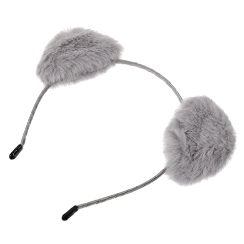 VALICLUD Flauschiger Grauer Tierohren Haarreif Süßes Fuchs-design Elastisch Und Leicht Für Kostüm- Karneval Maskerade-partys Haarschmuck Für Damen von VALICLUD