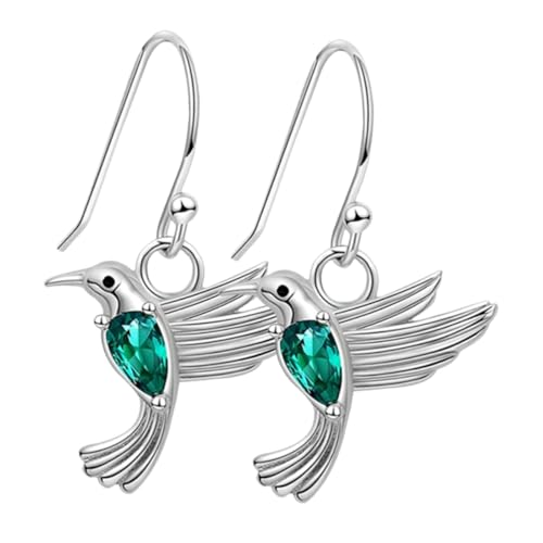 VALICLUD Fliegende Anhänger Ohrringe Damen Hängend Modisch Leicht Schmuck Geschenk Für Mutter Tochter Grün Zirkonia Tropfen Ohrschmuck Alltag Fest Hochzeit von VALICLUD