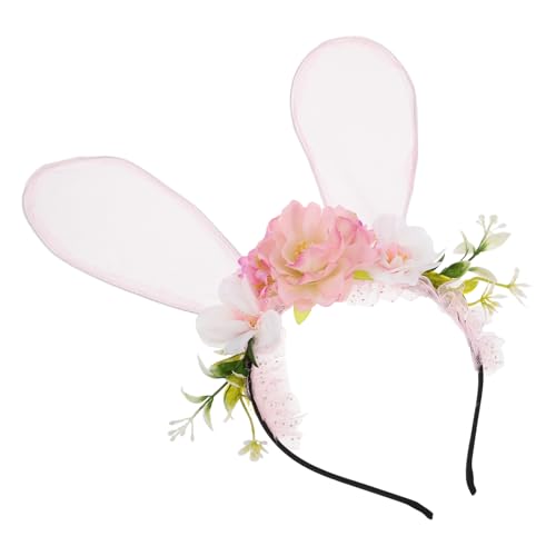 VALICLUD Kaninchenstirnband Mit Geblümten Hasenohren Für Ostern Stirnband Mit Ohren Für Mädchen Und Frauen Für Feiertagspartys Foto-requisite Festliches Haar-accessoire von VALICLUD