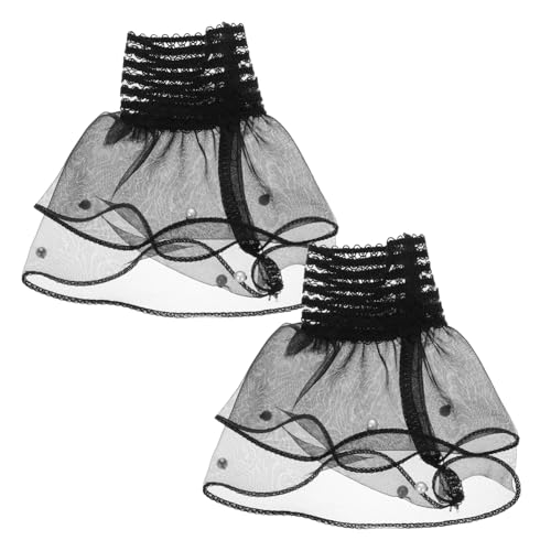 VALICLUD Elastische Handgelenkmanschetten Mit Blumenmotiven Geschichtete Abnehmbare Falsche Ärmel Für Halloween Partys Und Clubs Dekorative Damen-manschetten von VALICLUD