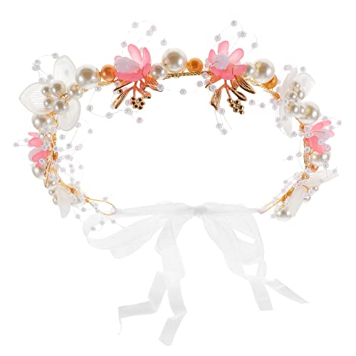 VALICLUD Flower Haarband Für Mädchen Elegante Blumenkrone Mit Perlen Für Hochzeiten Partys Und Fotoshootings Bequemes Und Leichtes Haarschmuck Für Blumenmädchen Und Besondere Anlässe von VALICLUD