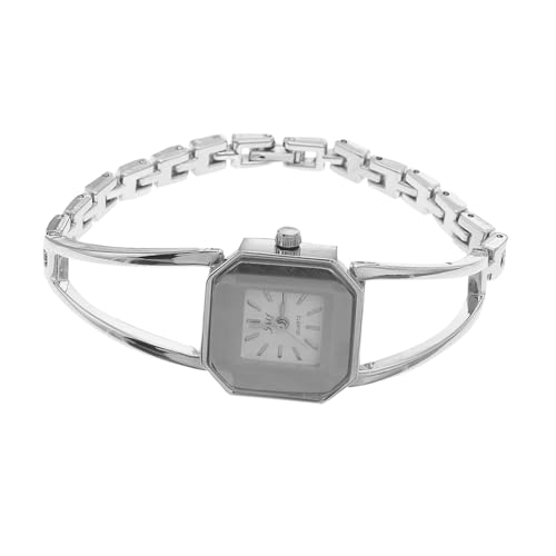 VALICLUD Silber Armbanduhr Für Damen Mit Römischem Ziffernblatt Quarzuhr Stilvolle Und Lässige Uhren Für Büro Und Freizeit Schwarzes Ziffernblatt von VALICLUD