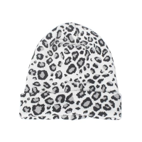 VALICLUD Damen Strickmütze Leopard Muster Warm Winter Beanie Für Herbst Und Winter Perfektes Für Festivals Und Anlässe von VALICLUD