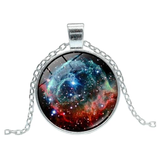 VALICLUD Doppelseitige Halskette Mit Glaskugel Und Zeitgemstone Für Frauen Und Männer Silber Elegantes Schmuckstück Für Besondere Anlässe Als Für Weihnachten Valentinstag Oder von VALICLUD