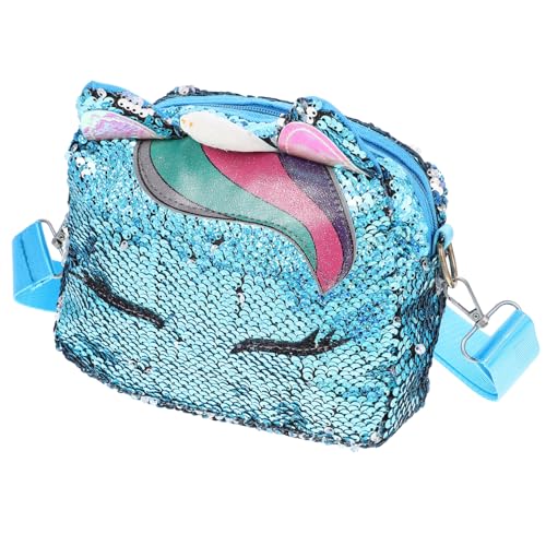 VALICLUD Frauen Mädchen Einhorn Pailletten Tasche Glitzer Crossbody Geldbörse Umhängetasche für Kinder Kleine Mädchen von VALICLUD