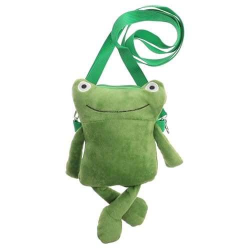 VALICLUD Frosch Umhängetasche Tasche Damen Umhängetasche Geldbeutel Geldaufbewahrung Süßes Kuscheltier Tasche Geschenk Crossbody-umhängetasche One-shoulder-taschen Plüsch Handy Bote Student von VALICLUD