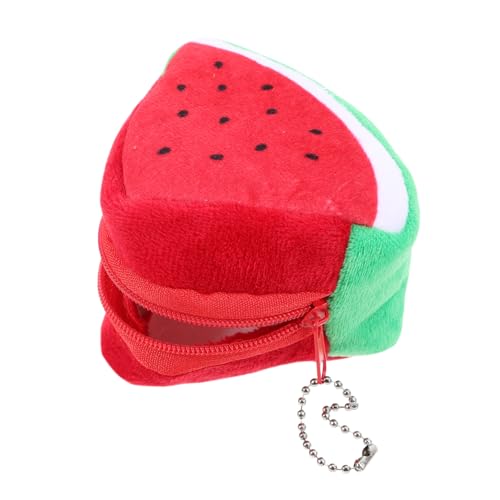 VALICLUD Fruchtgeldbeutel Kleines Portemonnaie Schlüsselanhänger Wassermelone Perle Geldbörse Münzbeutel Geldbörse Für Damen Obst Geldbörse Halter Aufkleber Marker-etui Kartenetui Plüsch von VALICLUD