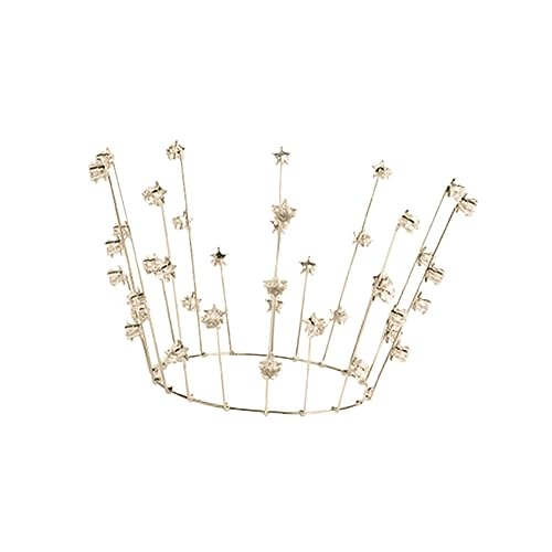 VALICLUD Fünfzackigen Stern Krone Dekoration Haar Zubehör Pentagramm Braut Krone Frauen Kopfschmuck Zarte Kopfbedeckungen von VALICLUD