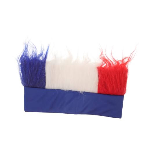 VALICLUD Fußballperücke Rot-blau Für Fans Leicht Und Atmungsaktiv Für Spiele Feiern Und Mottopartys Aus Kunsthaar von VALICLUD