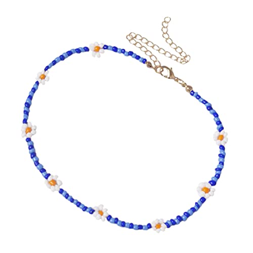 VALICLUD Gänseblümchen Perlenkette Ohrringe Charm Creolen Schmuck Amethyst Trendy Kostüm Ohrstecker Gold Halsketten Damen Accessoires Armbänder Perlenkette Perlenkette Blumenkette Perlen von VALICLUD