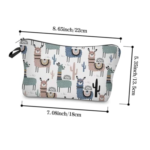 VALICLUD Gedruckte Alpaka Kosmetiktasche Damen Multifunktionale wasserdichte Reise Toiletry Bag Großer Stauraum Leichter Kulturbeutel für Outdoor Travel und Make up Unterwegs von VALICLUD