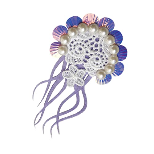 VALICLUD Gefälschte Quallen-haarspange Clip Stirnbänder Wohnung Band Hochzeitsdeko Kopfschmuck Für Mädchen Urlaub Haarnadel Frauen Haare Tragen Mädchen Haar Tragen Künstliche Perle Violett von VALICLUD