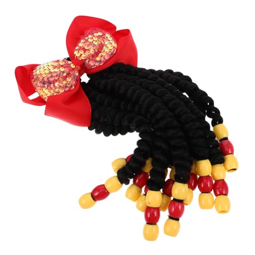 VALICLUD Geflochtener Pferdeschwanz Haarverlängerung Für Mädchen Perlendesign Haarteil Pferdeschwanz-accessoire Kinderfrisur Schleifen-verzierung Haarschmuck von VALICLUD