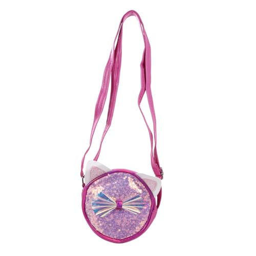VALICLUD Geldbörse Für Kinder Laschen-geldbörse Modische Tasche Mini-Tasche Umhängetasche Zum Umhängen Handtasche Für Kleinkinder Stahl Umhängetasche Für Babys Frauentasche Rosy Pu von VALICLUD