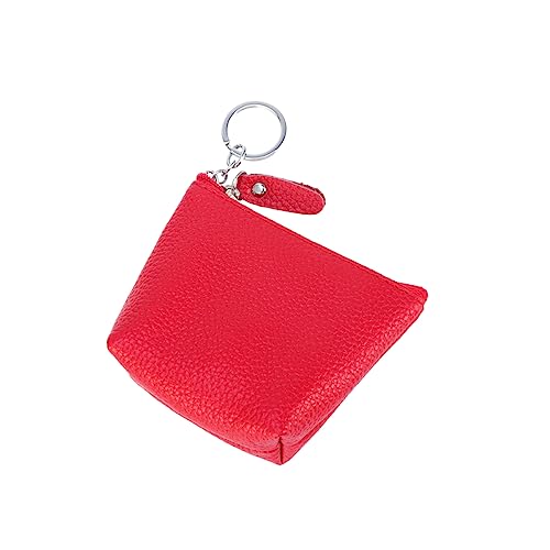 VALICLUD Geldbörse schminktasche aufbewahrungssack Mini säckchen minitasche Make-up Tasche Münzbeutel makeupbag geldborse Reise-Kulturbeutel Lederbeutel wenig klar Kosmetiktasche Reisen rot von VALICLUD