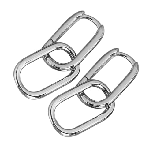 VALICLUD Geometrische Statement Ohrringe für Damen Silberne Quadratische Creolen Hängende Ohrschmuck Vielseitig Kombinierbar für Alltag Party von VALICLUD