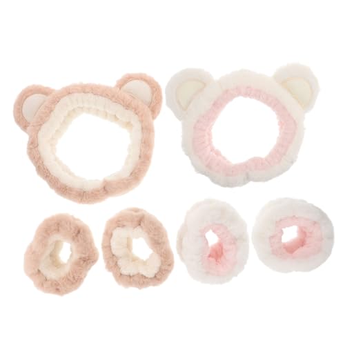 VALICLUD Gesichtswaschstirnband Und Armband Bärenohren Aus Plüsch Verstellbar Für Hautpflege Make-up Und Bad Wasserdichtes Haar-accessoire Für Gesichtswäsche Und Spa von VALICLUD