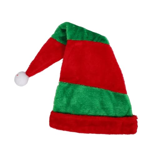 VALICLUD Langgestreifter Weihnachtsmann-hut Für Erwachsene Roter Und Grüner Weicher Plüschiger Partyhut Für Festliche Anlässe Für Weihnachten Und Neujahr Feiern von VALICLUD