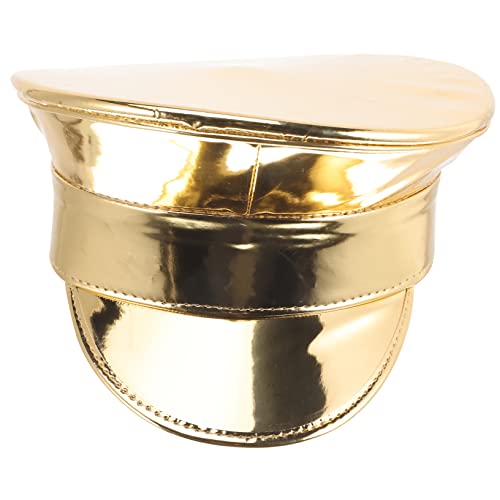 VALICLUD Glänzende Mütze PU Vielseitiger Verschleißfester Party und Kostümhut mit Gebogenem Schirm Geeignet für Familie Freunde und Rollenspiele von VALICLUD