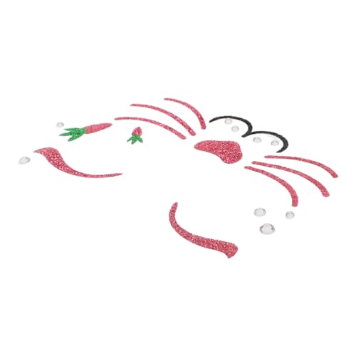 VALICLUD Kaninchen-gesichtsjuwelenaufkleber -aufkleber Süße Häschenaufkleber Gesichts-kunst Temporärer Körper-aufkleber Glitzer-design Für Party Und Cosplay von VALICLUD