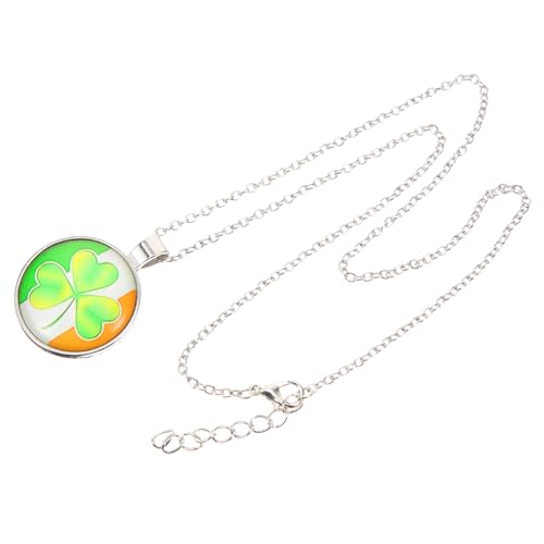 VALICLUD Glitzernde Damen Halskette mit Vierblättrigem Kleeblatt Anhänger Leichtes Design Modisches Schmuckstück für Teenager Perfektes zu Patricks Day und Festlichen Anlässen von VALICLUD