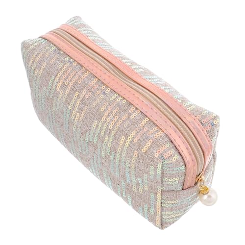 VALICLUD Glitzernde Kosmetiktasche Für Frauen Große Tragbare Schminktasche Mit Multifunktionalem Design Für Reisen Schmuck Kosmetik Champagnergold Stilvoll Und Leicht Zu Reinigen von VALICLUD
