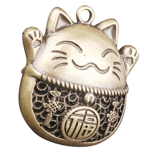 VALICLUD Glücksbringer Anhänger aus Messing für Schlüsselanhänger Vintage Glückskatze Charme für DIY Deko für Katzenliebhaber Weihnachtsgeschenk von VALICLUD