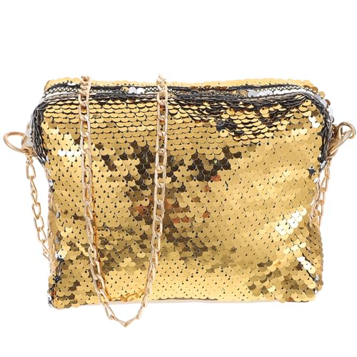 VALICLUD Goldene Clutch mit Pailletten für Damen - Elegante Umhängetasche aus Gold, perfekt für Partys und besondere Anlässe von VALICLUD