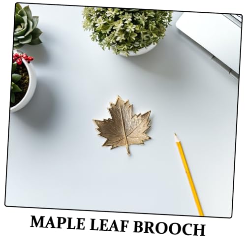 VALICLUD Goldene Emaille Ahornblatt Brosche Damen Vintage Herbst-anstecknadel Langlebiges Leichtes Lapel Pin Vielseitiges Accessoire für Kleider Mäntel Thanksgiving Festtage von VALICLUD