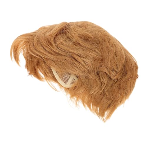 VALICLUD Goldene Herren Perücke Kurz Echt Wirkendes Synthetisches Haar Elastisch Atmungsaktiv für Halloween Cosplay Kostümparty von VALICLUD