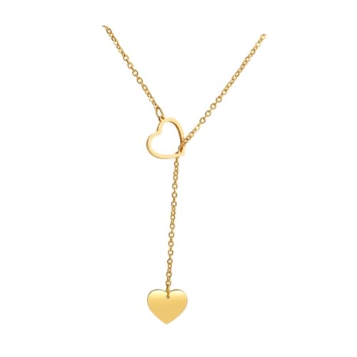 VALICLUD Goldene Herz Halskette Damen Kurz Vintage Clavicle Chain Verstellbarer Schmuck für Alltag Festival Geburtstag und Sommer Beach Handgefertigt mit Elegantem Design VALICLUD Goldene Herz Halskette Damen Kurz Vintage Clavicle Chain Verstellbarer Schmuck für Alltag Festival Geburtstag und Sommer Beach Handgefertigt mit Elegantem Design von VALICLUD