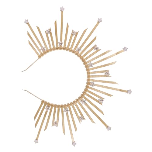 VALICLUD Goldener Sunburst Haarschmuck Damen Vintage Göttin Stirnband Leichtes Bequemes Halloween Kostüm Party Haarreif für Cosplay Tanz Hochzeit von VALICLUD