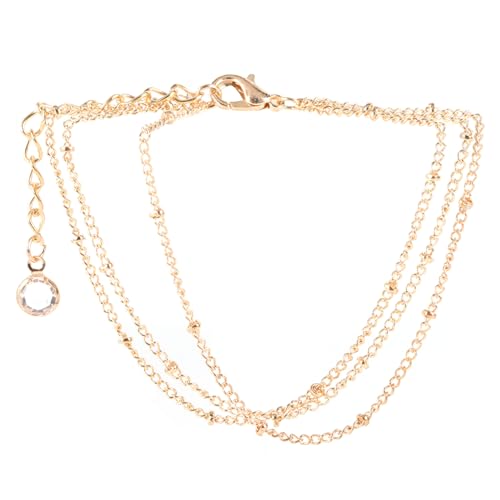 VALICLUD Goldenes Verstellbares mit Reiskornperlen Feine Verarbeitung Nickelfrei Komfortabel Damen Schmuck für Alltag Strand und Freundschaftsgeschenk von VALICLUD
