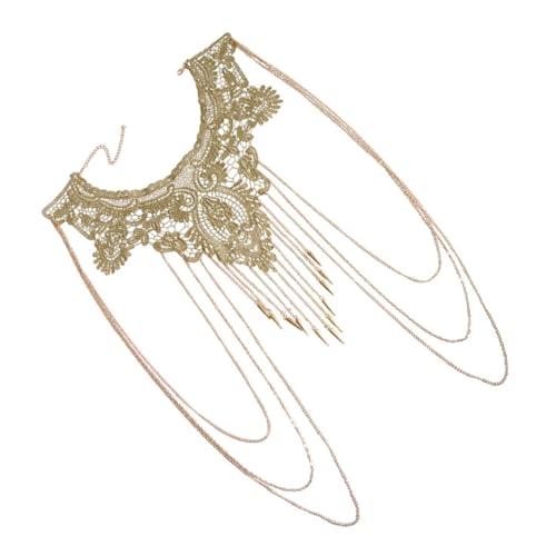 VALICLUD Goldfarbene Mehrlagige Damen Körperkette mit Spitzenfransen und Quasten Dekorative Statement Kette aus Langlebigem Material Eleganter Körperschmuck für Party und Alltag VALICLUD Goldfarbene Mehrlagige Damen Körperkette mit Spitzenfransen und Quasten Dekorative Statement Kette aus Langlebigem Material Eleganter Körperschmuck für Party und Alltag von VALICLUD