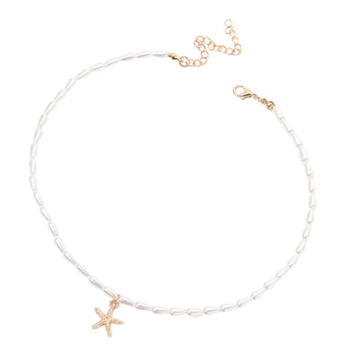 VALICLUD Goldfarbene Perlenkette Choker mit Sternanhänger Handgefertigter Halsschmuck für Damen Hautfreundlich und Langlebig als für Hochzeit Party und Alltag VALICLUD Goldfarbene Perlenkette Choker mit Sternanhänger Handgefertigter Halsschmuck für Damen Hautfreundlich und Langlebig als für Hochzeit Party und Alltag von VALICLUD