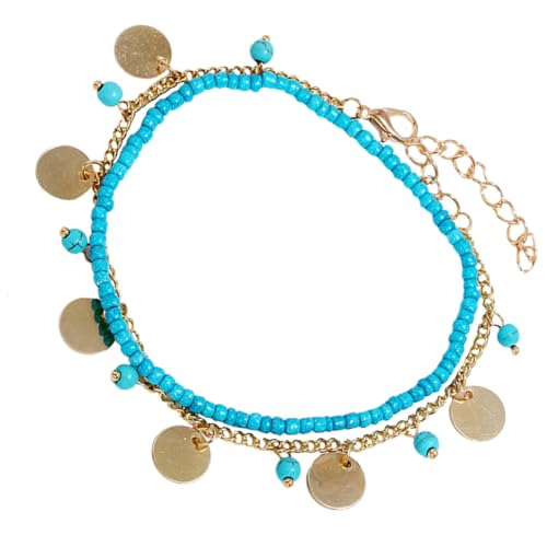VALICLUD Goldfarbenes Fußkettchen Damen mit Chic Anhänger und Dekorativer Fußkette Sommerliches Strand Accessoire Modisches Boho Schmuckstück für Frauen Langlebig und Angenehm zu Tragen von VALICLUD