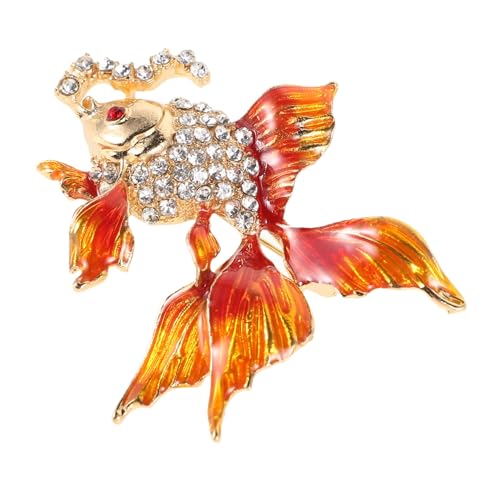 VALICLUD Goldfisch Brosche Pin mit Strass Damen Anstecknadel für Kleidung und Hüte Dekorativer Schalclip Langlebig Sicher Wiederverwendbar Modisches Accessoire für Partys und Besondere von VALICLUD